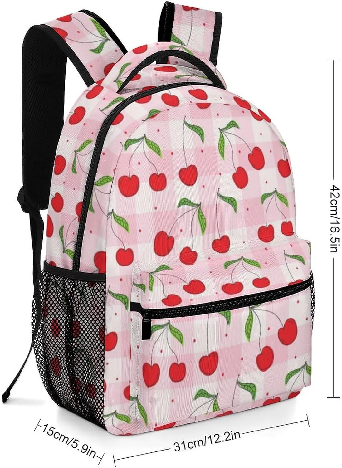 17 Inch Backpack Pattern Of The Cherry Laptop Backpack Shoulder Bag School Bookbag Casual Daypack