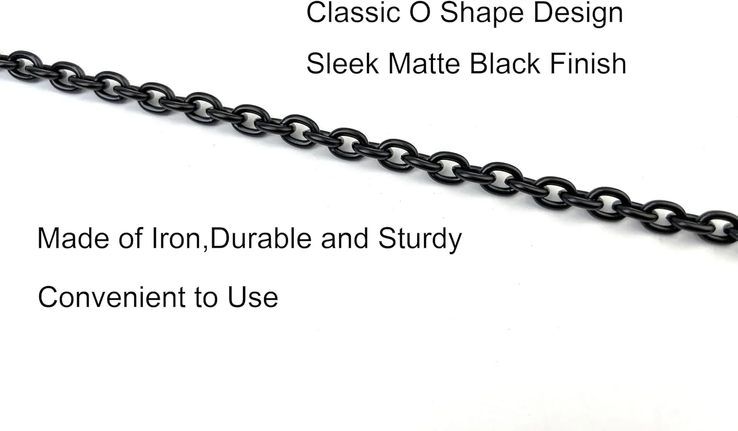 32 Inch Metal O Links Matte Black Purse Chain Purse Strap Underarm Shoulder Link Chain Replacement for Underarm Baguette Bag Shoulder Bag