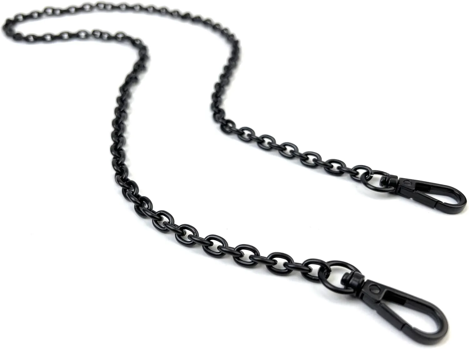 32 Inch Metal O Links Matte Black Purse Chain Purse Strap Underarm Shoulder Link Chain Replacement for Underarm Baguette Bag Shoulder Bag