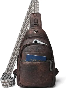 7L Sling Bag For Women Men Crossbody Shoulder Tote Blet Bags Backpack Fanny Pack Travel Purse Faux Leather