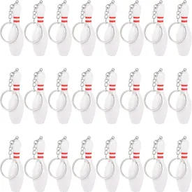 AUEAR, Bowling Pin Keychain Sport Keychain for Backpack DIY Craft Accesories