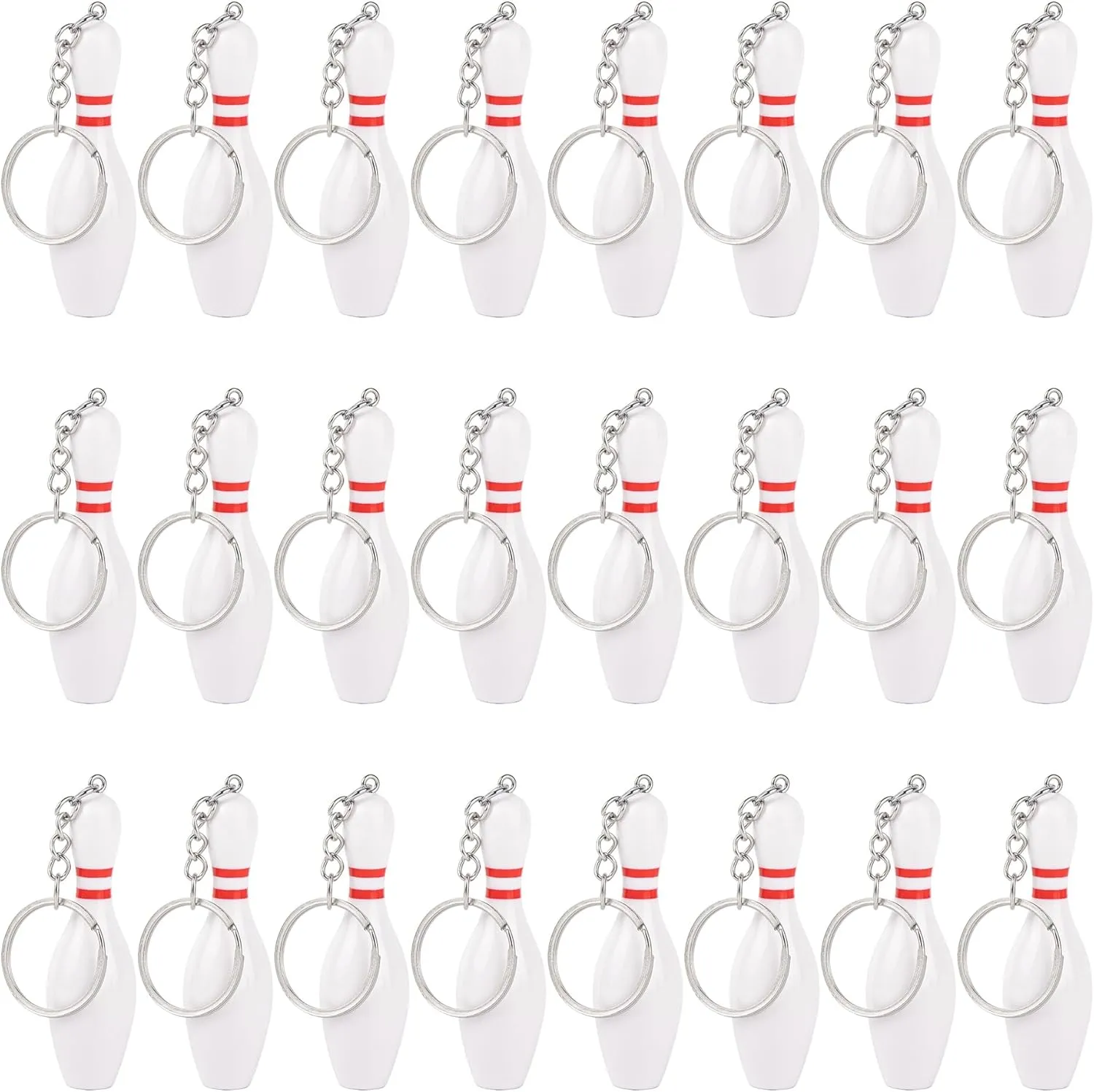 AUEAR, Bowling Pin Keychain Sport Keychain for Backpack DIY Craft Accesories