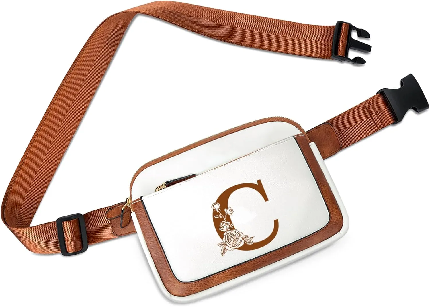 Birthday Gifts for Women, Bridesmaid Graduation Teacher Gifts, Initial Fanny Pack Belt Bag Small Crossbody Bags, Personalized Gift for Mom Her Grandma,C