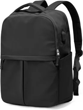 Black Laptop Backpack for Women & Men - Lightweight Gym Work & Travel Backpack with Laptop Compartment