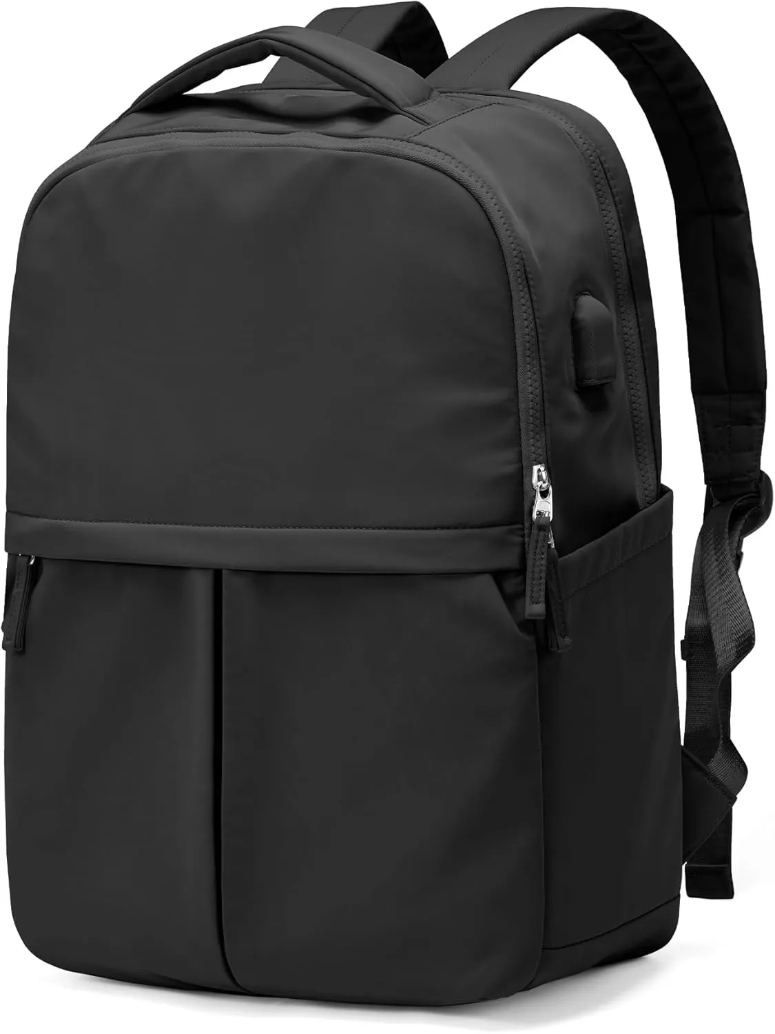 Black Laptop Backpack for Women & Men - Lightweight Gym Work & Travel Backpack with Laptop Compartment