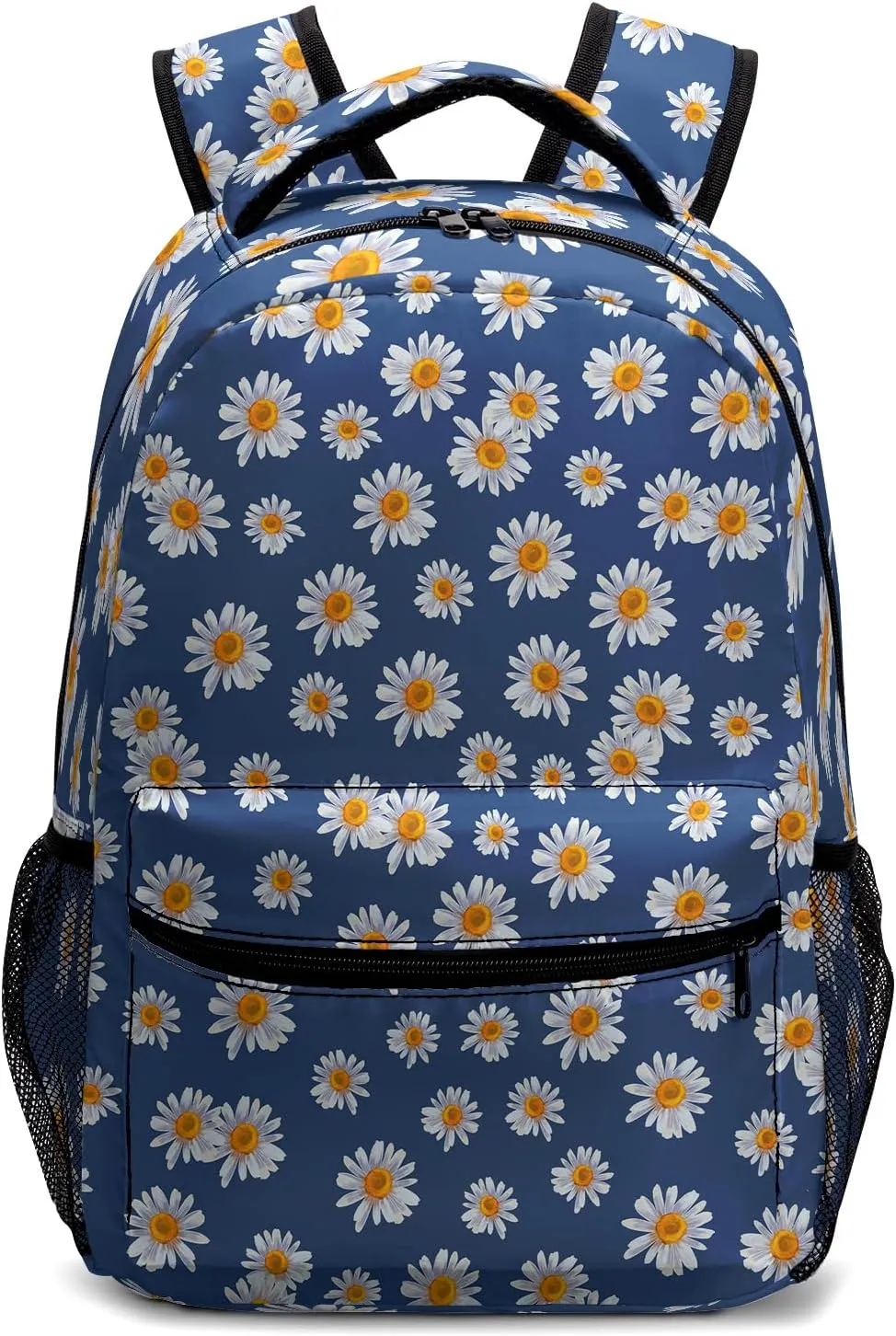 Blue Daisy Backpack for Girls Daisies Prints Kids Bookbag Elementary Primary Middle School Bag Lightweight Casual Students Backpacks for Kindergarten Preschool