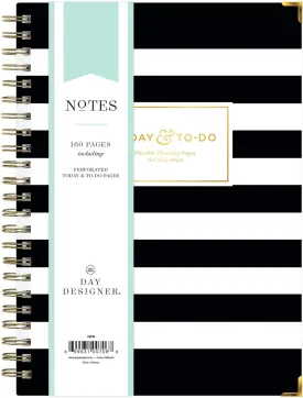 Blue Sky Day Designer for Today To-Do Notebook, 160 Ruled Pages, Twin-Wire Binding, Hardcover, 5.75'' x 8.5'', Black Stripe