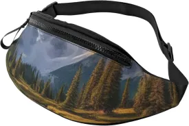 Casual Beautiful Mountains Printed Fanny Pack,Crossbody Fanny packs for women Men Waist Bag for Running Travel