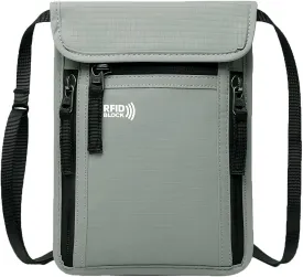 Crossbody Card Pouch for Passport Mobile Phone with RFID, Travel Wallet