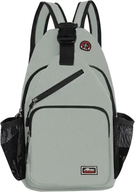 Crossbody Sling Backpack Men and Women Sling Bag Shoulder Backpack Travel Hiking Chest Bag Daypack (Grey)