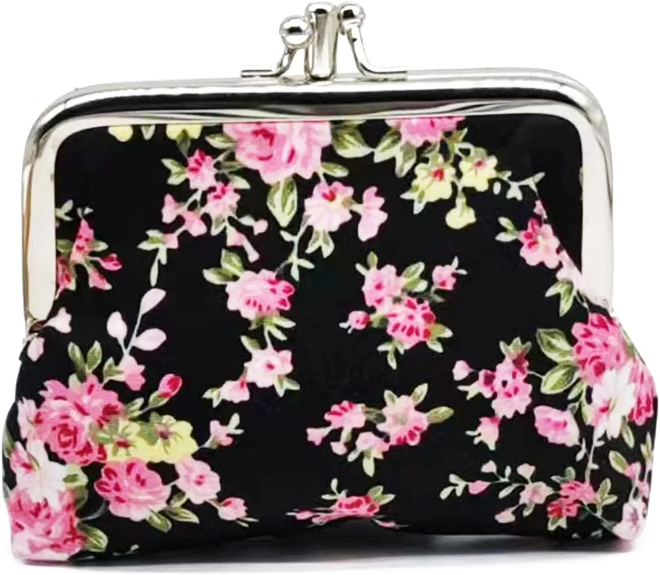 Cute Floral Buckle Coin Purses Vintage Pouch Kiss-lock Change Purse Wallets