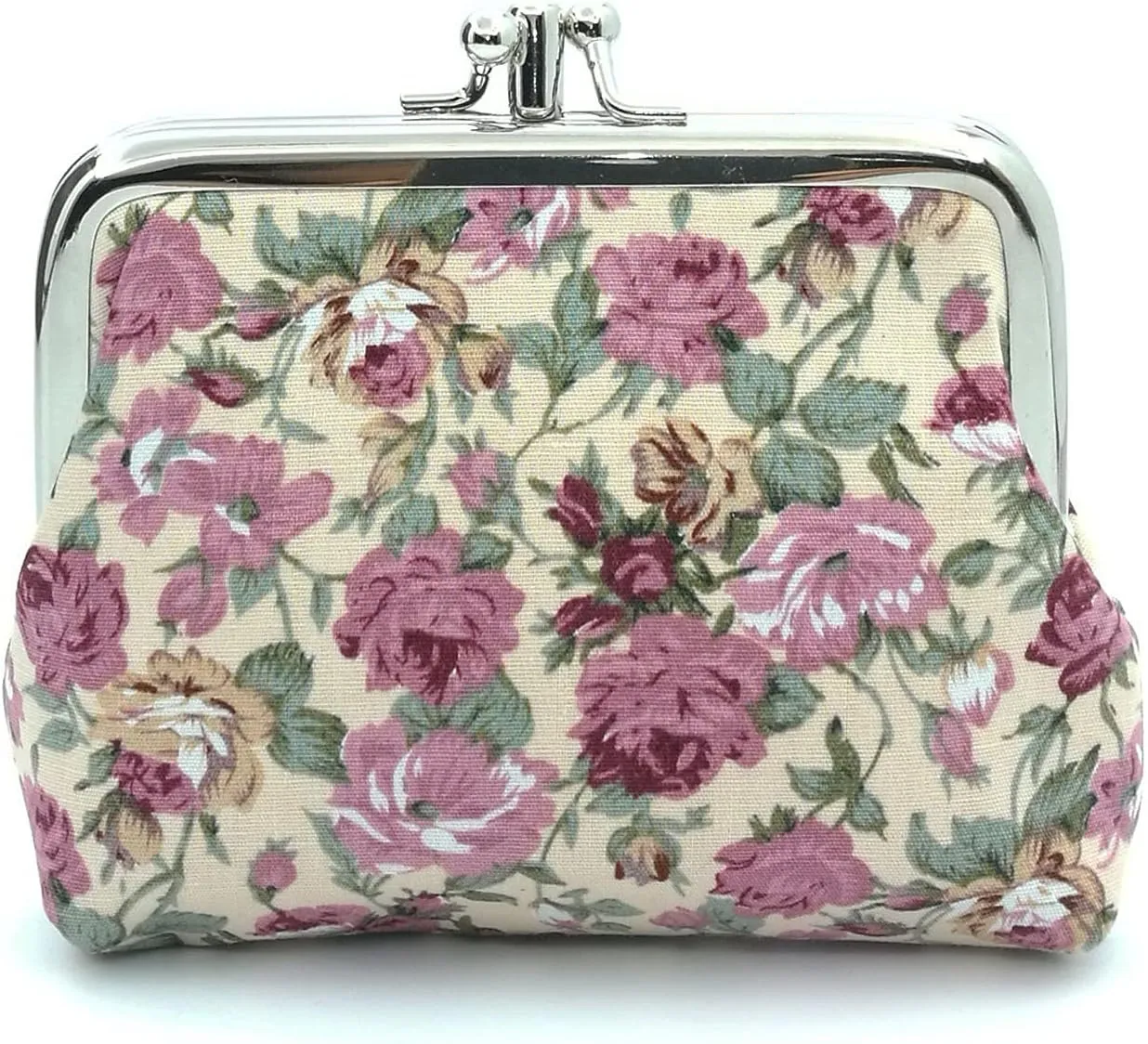 Cute Floral Buckle Coin Purses Vintage Pouch Kiss-lock Change Purse Wallets