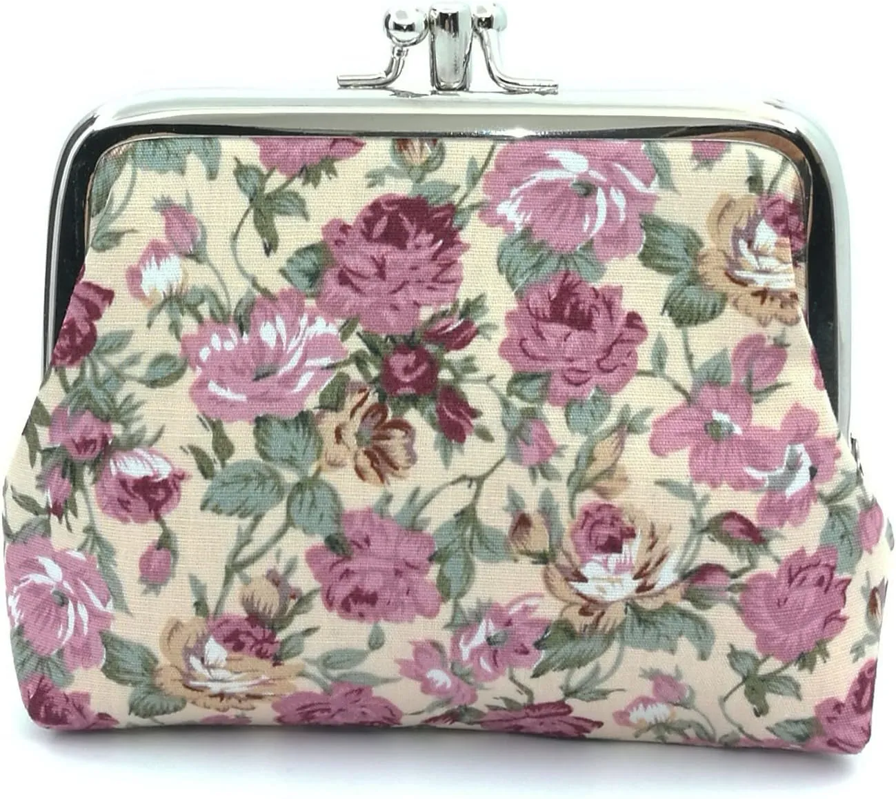 Cute Floral Buckle Coin Purses Vintage Pouch Kiss-lock Change Purse Wallets
