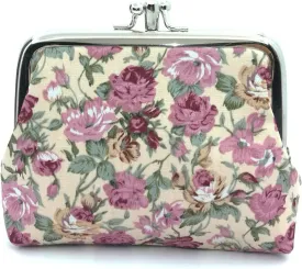 Cute Floral Buckle Coin Purses Vintage Pouch Kiss-lock Change Purse Wallets