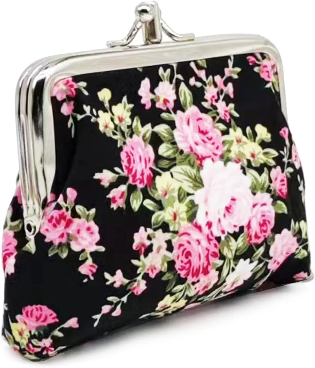 Cute Floral Buckle Coin Purses Vintage Pouch Kiss-lock Change Purse Wallets