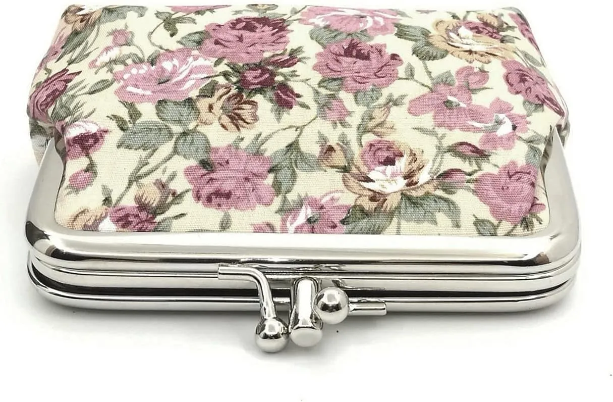 Cute Floral Buckle Coin Purses Vintage Pouch Kiss-lock Change Purse Wallets
