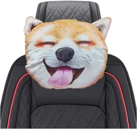 Cute Shiba Inu Dog Car Headrest Pillow- Memory Foam Car Neck Pillow Auto Seat Cushion of Headrests for Pain Pressure Relief- Cartoon Neck Support Cushion with Adjustable Strap for Most Cars(Shiba Inu)