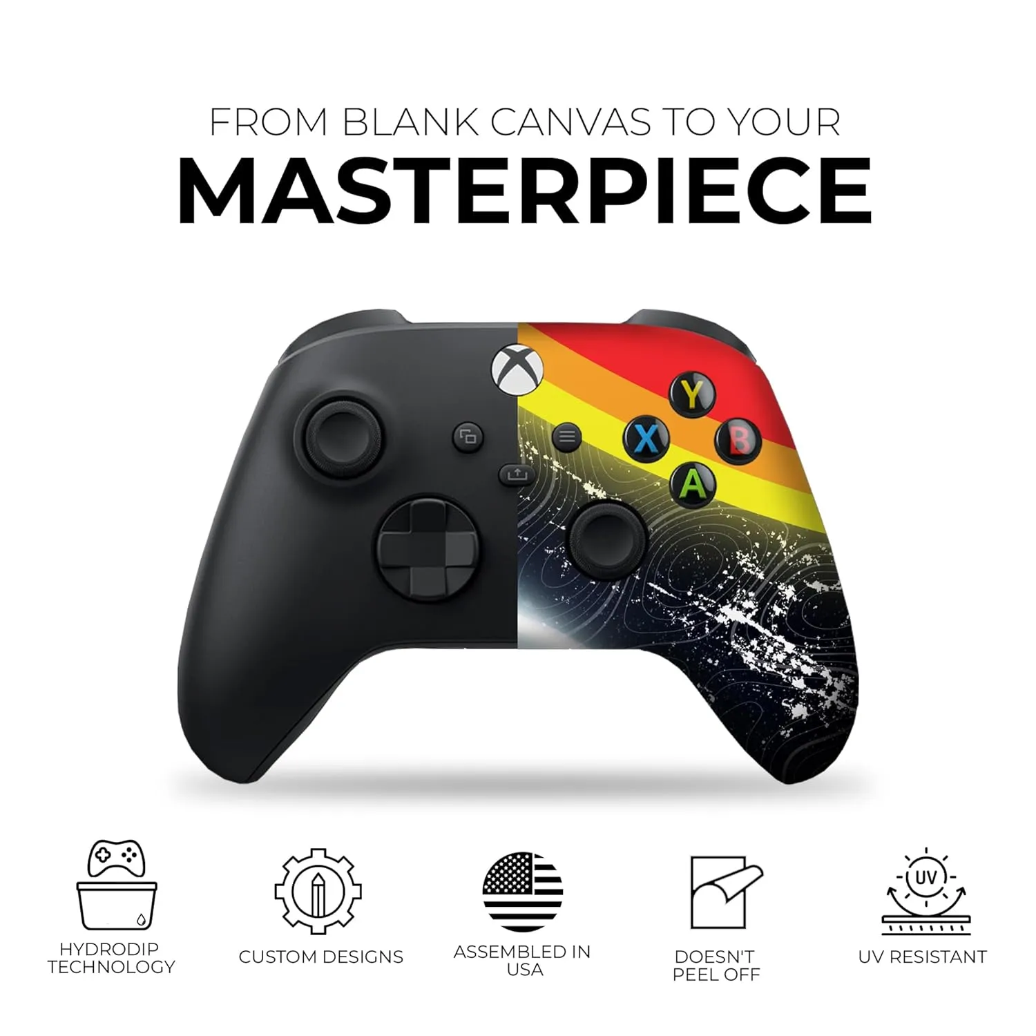 DreamController Cosmic Voyagger Custom X-box Controller Wireless compatible with X-box One/X-box Series X/S Proudly Customized in USA I Permanent HYDRODIP Print(NOT JUST A SKIN)(MODDED)