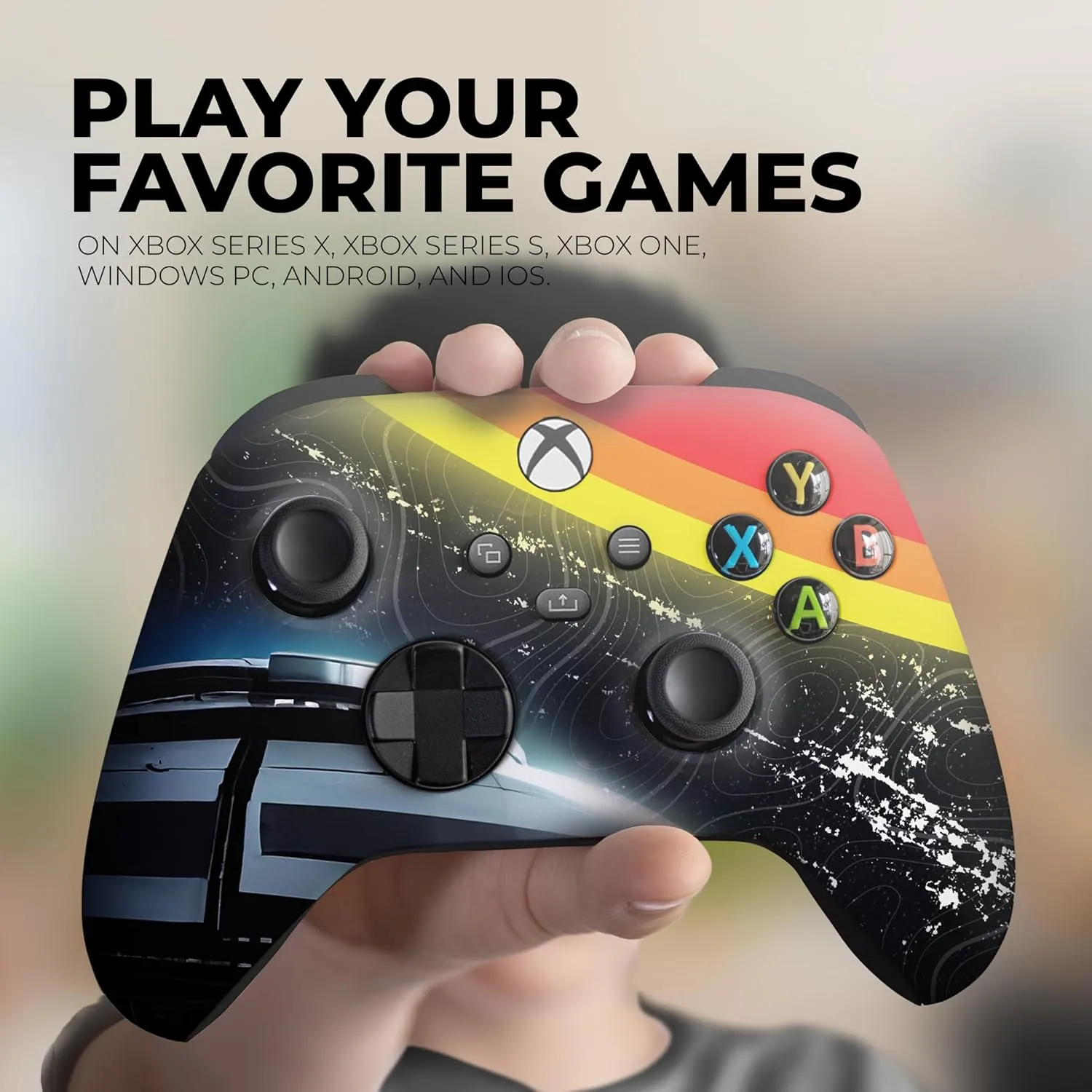 DreamController Cosmic Voyagger Custom X-box Controller Wireless compatible with X-box One/X-box Series X/S Proudly Customized in USA I Permanent HYDRODIP Print(NOT JUST A SKIN)(MODDED)