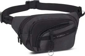 Fanny Pack for Women Men Crossbody Bag with Large Capacity Waterproof Bum Bag with Key Holder Belt Bag with Adjustable Strap Waist Pack for Running Travel Hiking Cycling (Grey)