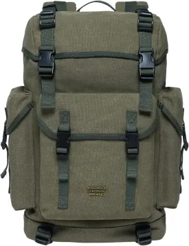 KAUKKO Vintage Casual polyster and Leather Rucksack Backpack(18-CANVAS ARMYGREEN)
