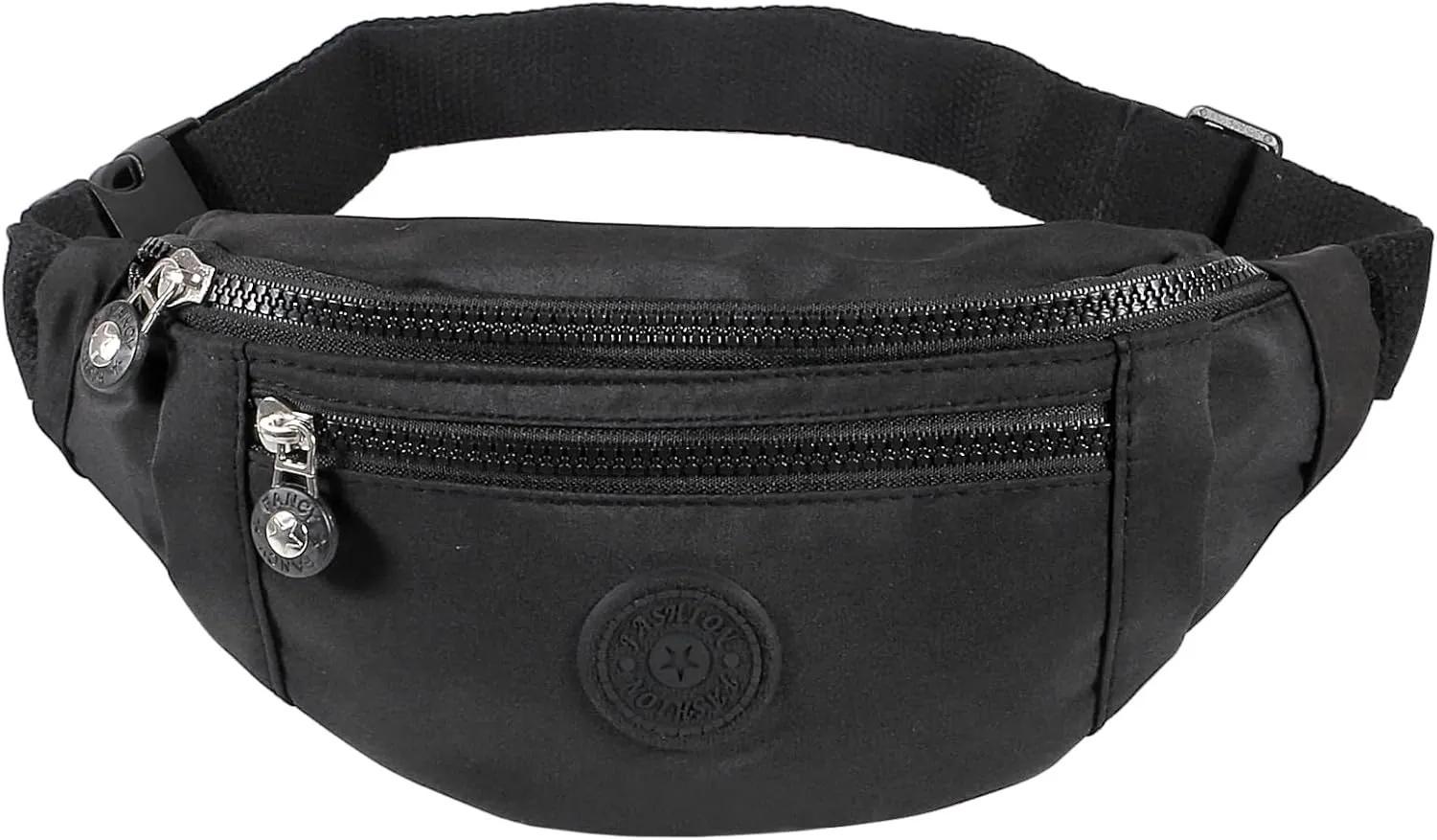 Large Crossbody Fanny Pack with 3-Zipper Pockets,Gifts for Enjoy Sports Festival Workout Traveling Running Casual Hands-Free Wallets Waist Pack Phone Bag Fits All Phones (Black)