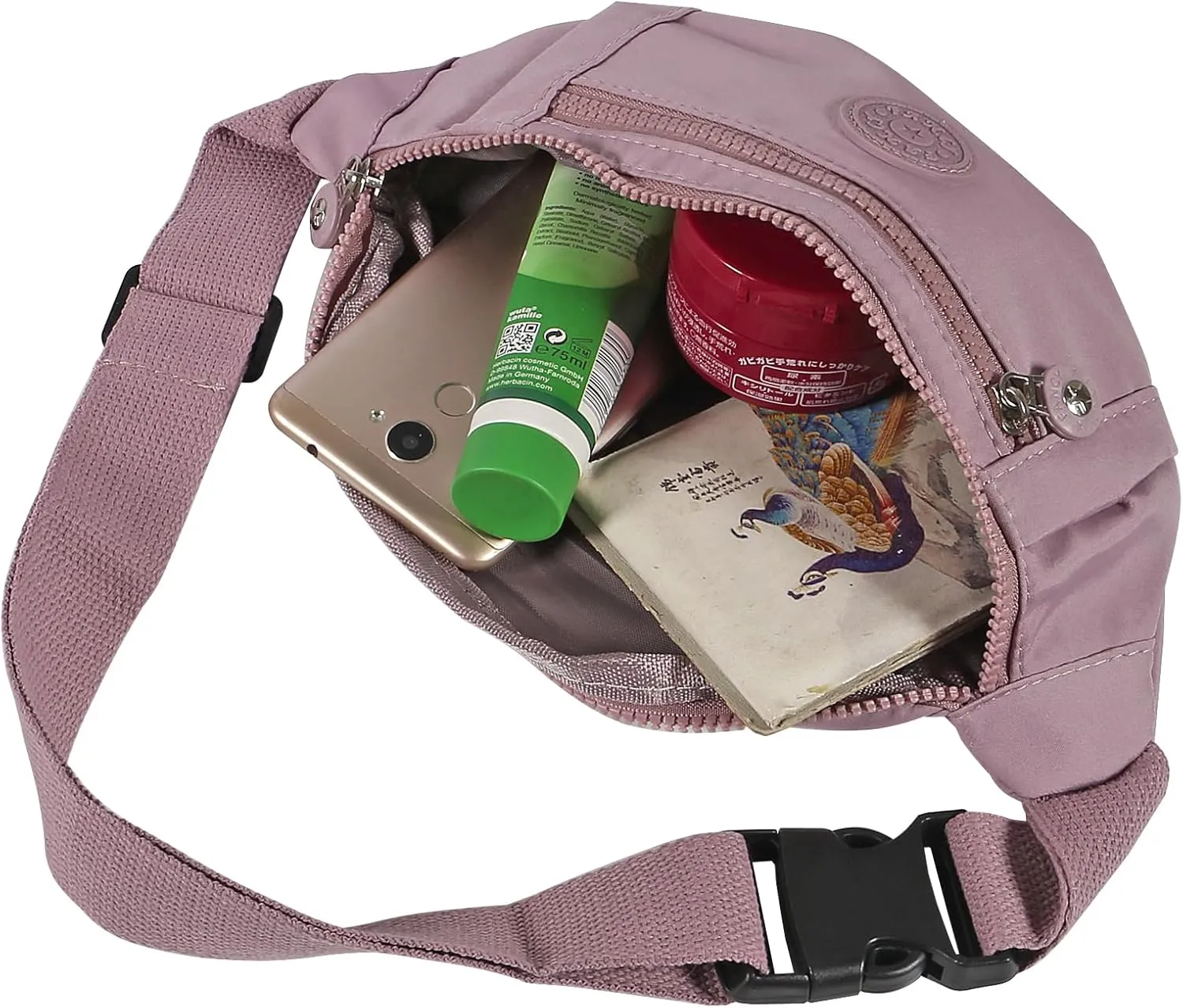 Large Crossbody Fanny Pack with 3-Zipper Pockets,Gifts for Enjoy Sports Festival Workout Traveling Running Casual Hands-Free Wallets Waist Pack Phone Bag Fits All Phones (Purple)