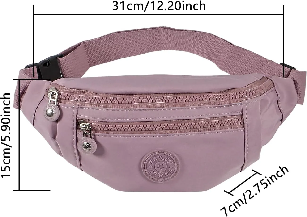Large Crossbody Fanny Pack with 3-Zipper Pockets,Gifts for Enjoy Sports Festival Workout Traveling Running Casual Hands-Free Wallets Waist Pack Phone Bag Fits All Phones (Purple)