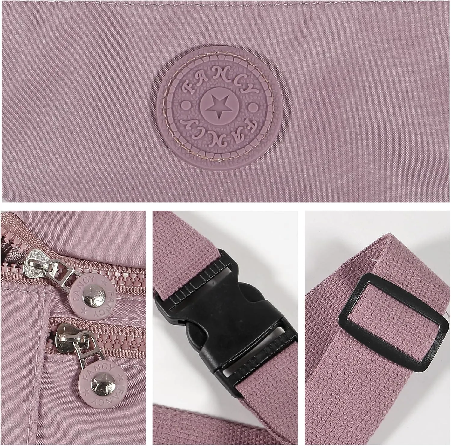 Large Crossbody Fanny Pack with 3-Zipper Pockets,Gifts for Enjoy Sports Festival Workout Traveling Running Casual Hands-Free Wallets Waist Pack Phone Bag Fits All Phones (Purple)