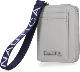Nautica Everglades Small Wallet for Women, Compact Thin Wristlet, Credit Card Wallet with ID Window, Zippered Coin Purse, Dove