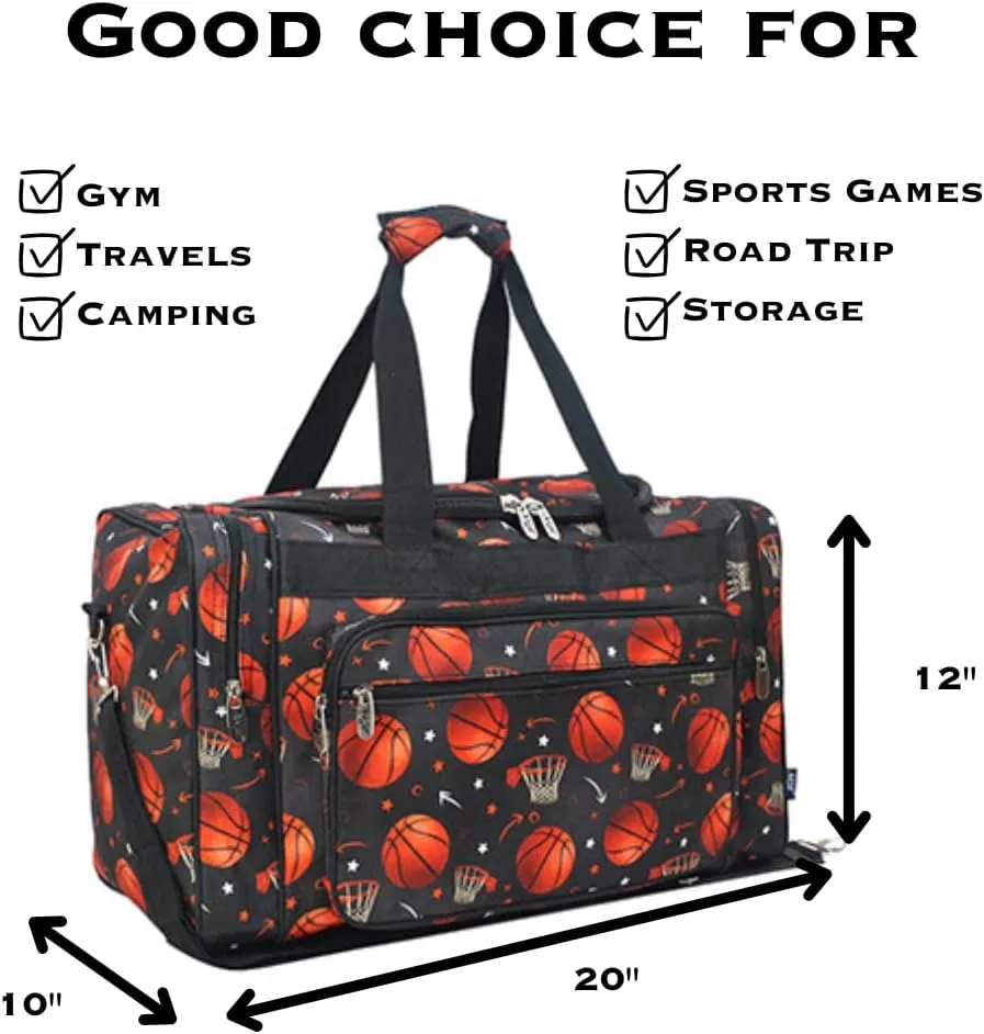 NGIL Canvas 20" inch Duffle Bag (Basketball Pro-Black)