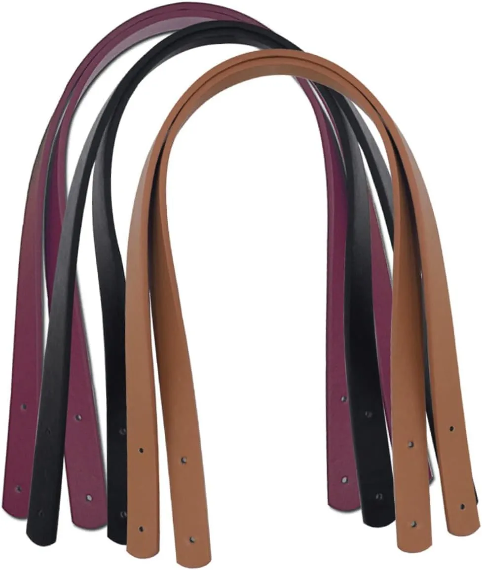 OHPHCALL 2pcs Pu Leather Handbag Handles with Rivets Replacement Strap for Women Bags Clutches and Pouches and Stylish Accessory for Bag Making