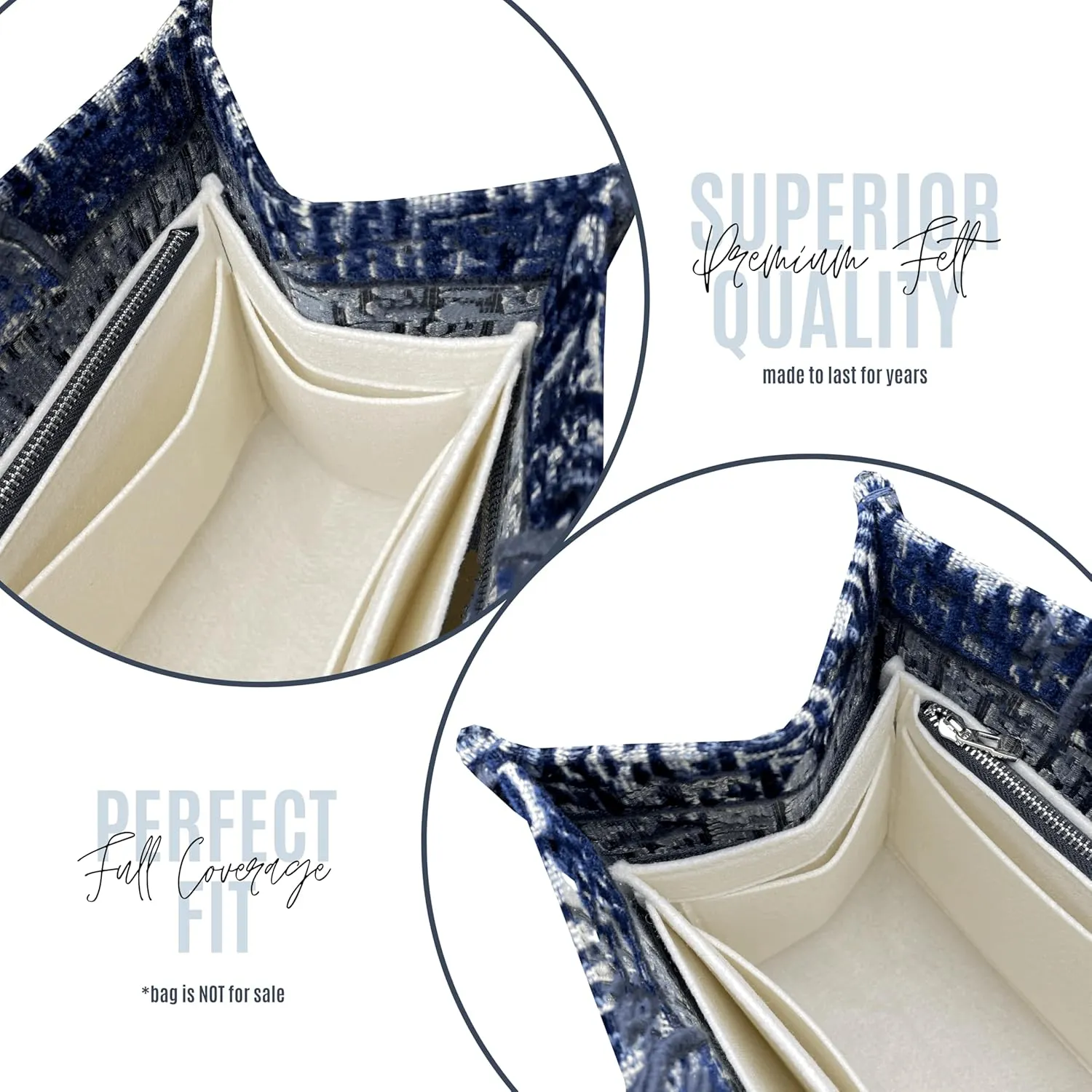 Premium Bag Organizer compatible with Large Book Tote Bag, Best Fit Detailed Size Insert, 2mm Thick Snug sturdy Double-Layered Base (For Large Book Tote, Bubblegum)