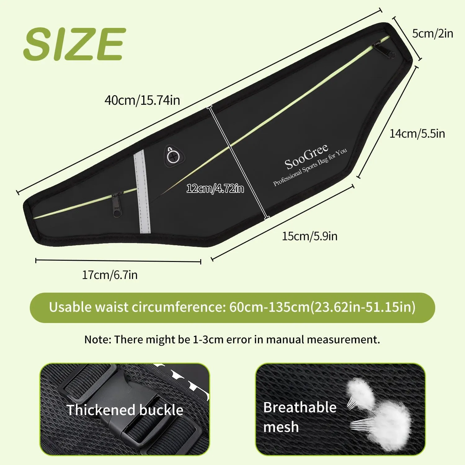 Slim Running Belt Fanny Packs for Women Men,Water Bottle Holder Hydration Fanny Pouch,Waterproof Sport Waist Pack with Reflective Strip,Runner Belt Bag for Running Cycling Camping Gym (Black)