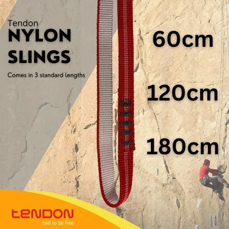 Tendon Nylon Sling - UIAA and CE Certified Rock Climbing Sling - Great for Anchors, Trad Climbing, and Alpine Draws - 16 mm x 60 cm