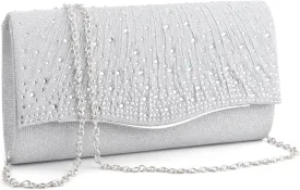 TINDTOP Clutch Purses for Women, Formal Evening Bags Suede Shoulder Envelope Party Handbags Wedding Cocktail Prom Clutches