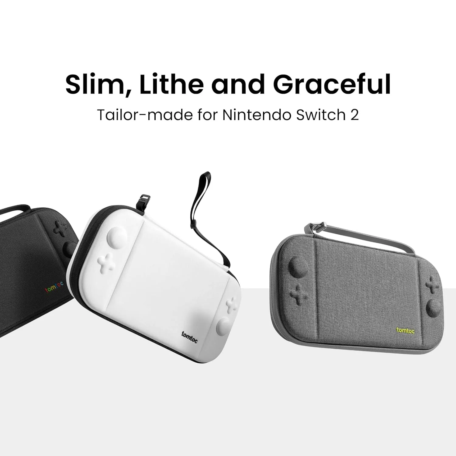 tomtoc Slim Carrying Case for Nintendo Switch 2 Model 2025, Protective Hard Shell with 12 Game Card Slots, Portable Travel Storage Case, with Original Patent and All-round Protection