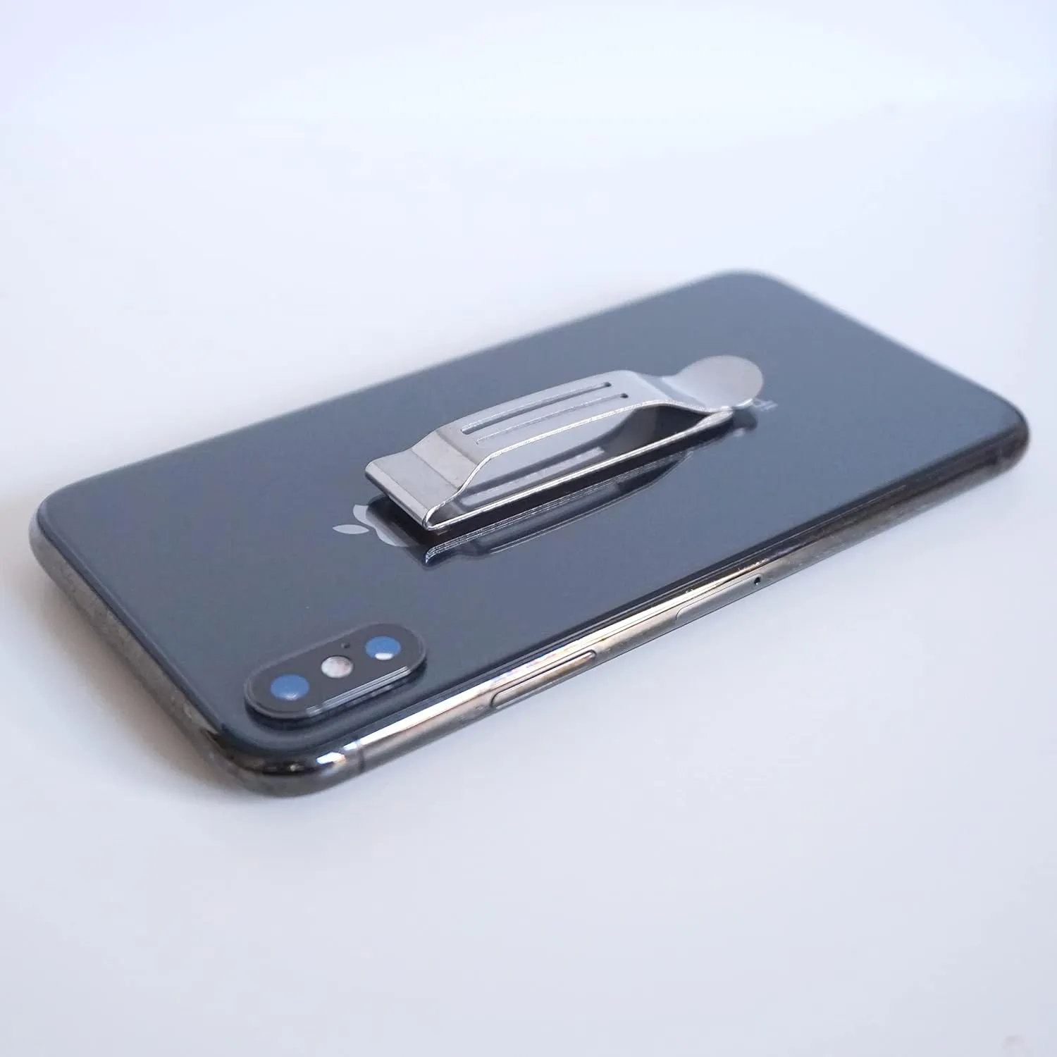 Universal Attachable Pocket Clip 2 Pack Adhesive Stainless Steel Belt Clip for Smartphones Cell Phone Hip Clip Light Weight Metal Phone Clip for Belt Bag Holster GPS Walkie-Talkie