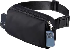 WATERFLY Crossbody Belt Fanny Pack: Sports Walking Waist Bag Runner Belt Bum Bag Hip Fannie Pack Phanny Fannypack Woman Man for Hiking Jogging Running