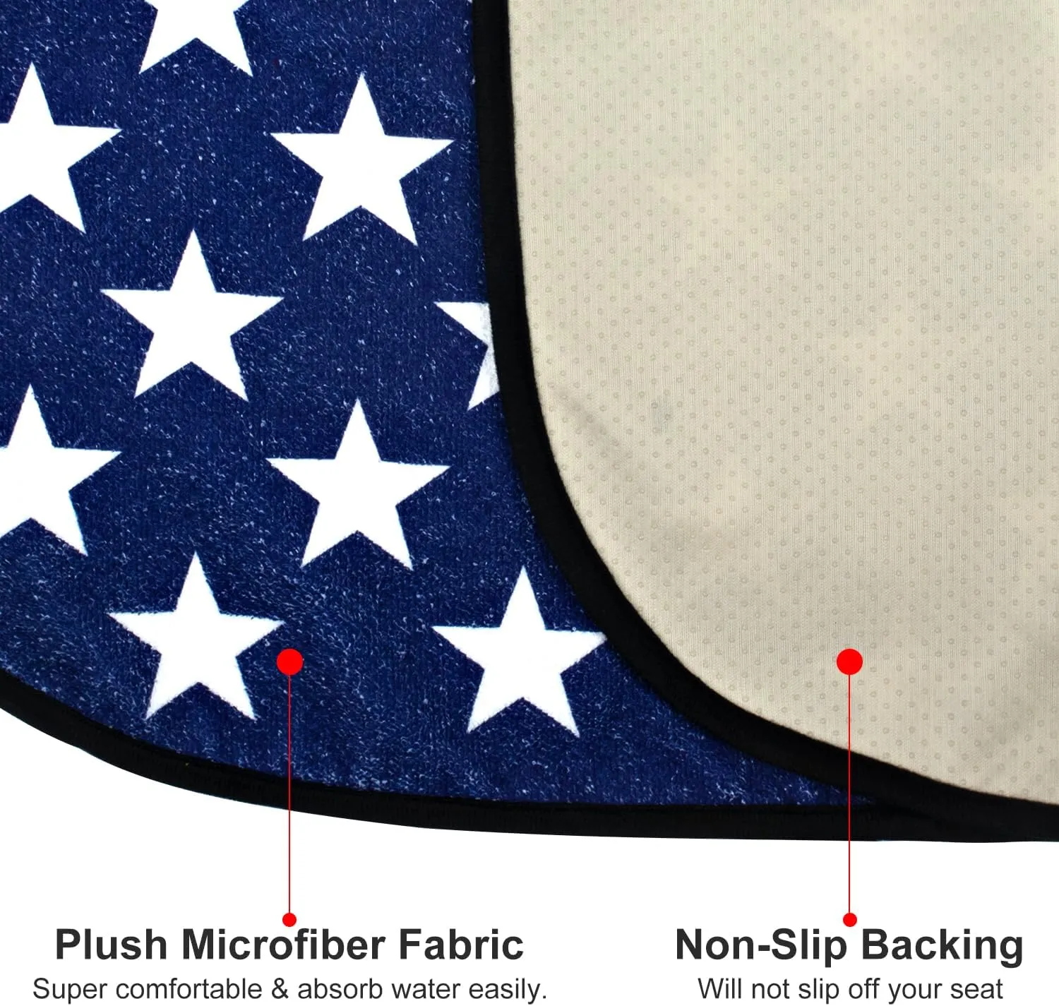Waterproof Sweating Car Seat Cover for Post Gym Workout, Running, Swimming, Beach and Hiking, Universal Fit Non-Slip Bucket Seat Protector for Cars SUV Trucks, Machine Washable (Star)
