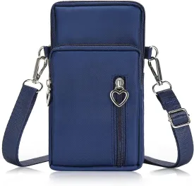 Women Cell Phone Purse Wristband Sport Armband Wallet Travel Crossbody Cell Phone Purse for Galaxy S10 Plus S9 Plus A50 A7 J7,OnePlus 6T,HTC U12 (Blue)
